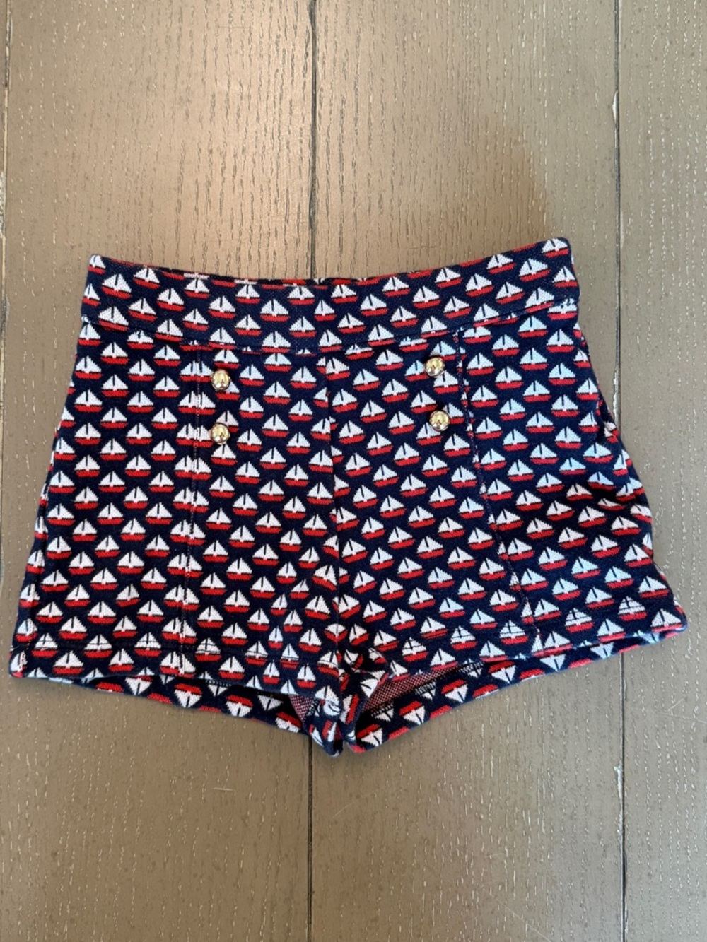 Janie and Jack Toddler Girls’ Pull-On Navy Sailboat Jacquard Shorts • Size 3Y - Picture 2 of 14